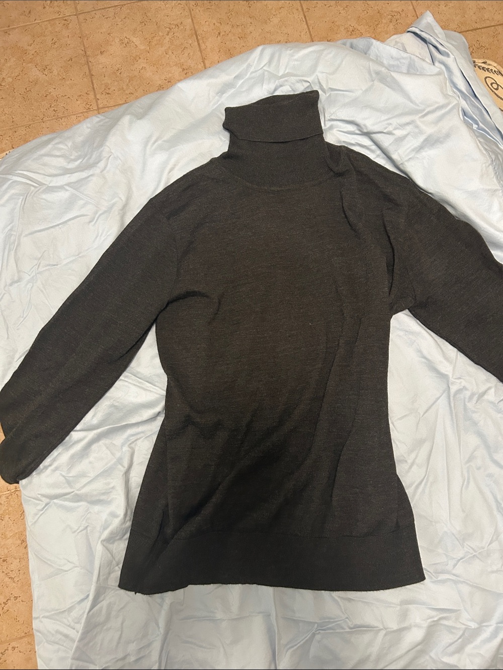 Men's Black Turtleneck Sweater - Lightweight Ribbed Trim